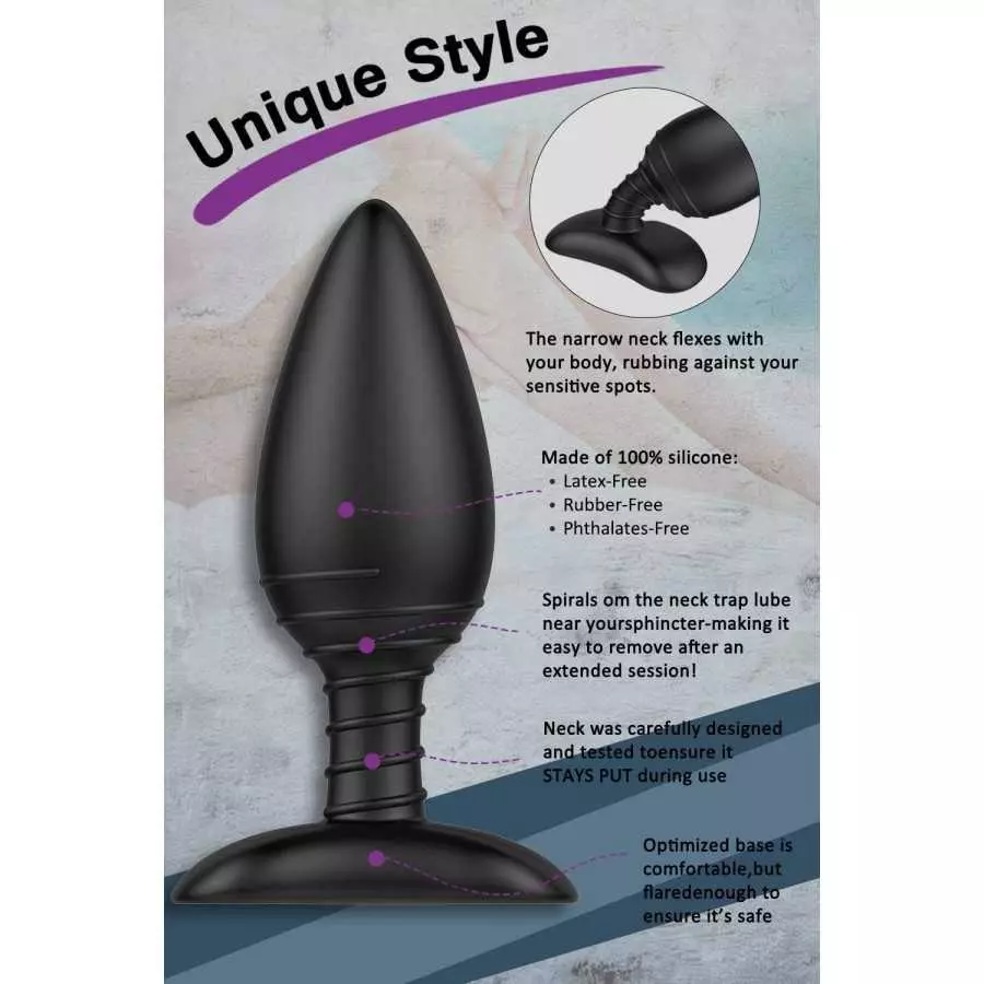 Vibrating Butt Plug, Silicone Rechargeable Anal Vibrator with Remote Control 6 Vibration Modes Waterproof Anal Sex Toys for Men,
