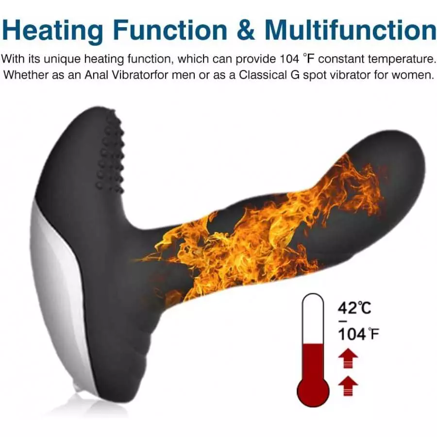 Wiggle Motion Prostate Massager Anal Plug, Aumood Vibrating Male Anal Sex Toys for Men Women Couples Adult Sex Pleasure, Remote 