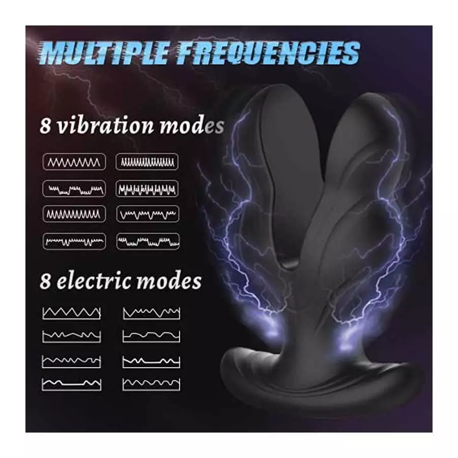 Vibrating Anal Vibrator with Electric Shock, Anal Butt Plug Vibrators Prostate Massager Clitoral G-Spot Stimulator Remote Contro