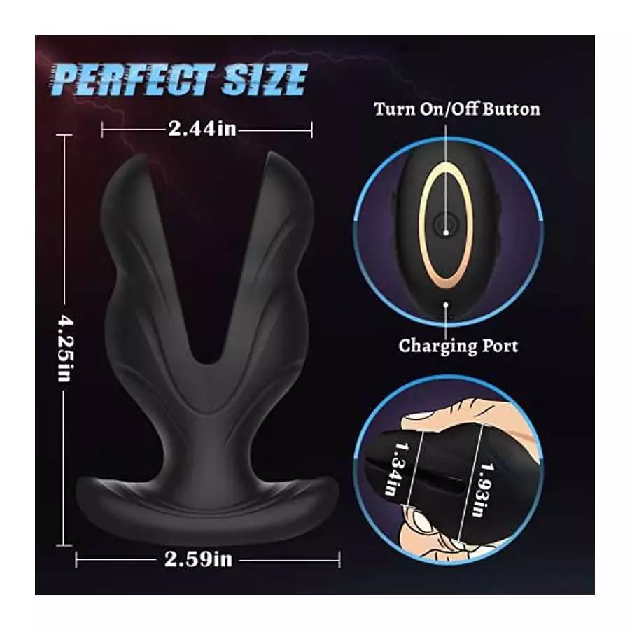 Vibrating Anal Vibrator with Electric Shock, Anal Butt Plug Vibrators Prostate Massager Clitoral G-Spot Stimulator Remote Contro