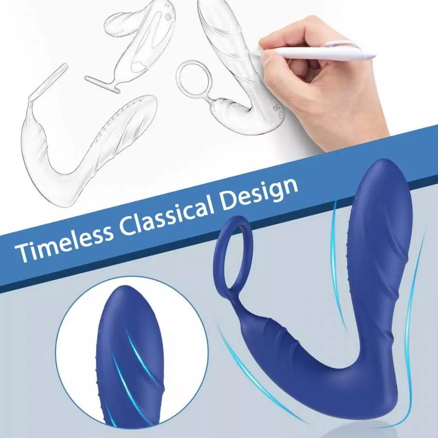 Vibrating Prostate Massager Anal Vibrator - BOMBEX, 10 Patterns Anal Plug with Cock Ring, G-spot Vibrator with Remote, Adult Sex