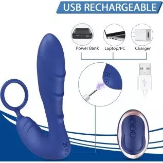 Vibrating Prostate Massager Anal Vibrator - BOMBEX, 10 Patterns Anal Plug with Cock Ring, G-spot Vibrator with Remote, Adult Sex Vibrating Prostate Massager Anal Vibrator - BOMBEX, 10 Patterns Anal Plug with Cock Ring, G-spot Vibrator with Remote, Adult Sex