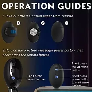 Wave Motion Vibrating Prostate Massager Sex Toy, Anal Sex Toys Vibrator with 10 Wave Motion & 10 Vibration Modes, Remote Control