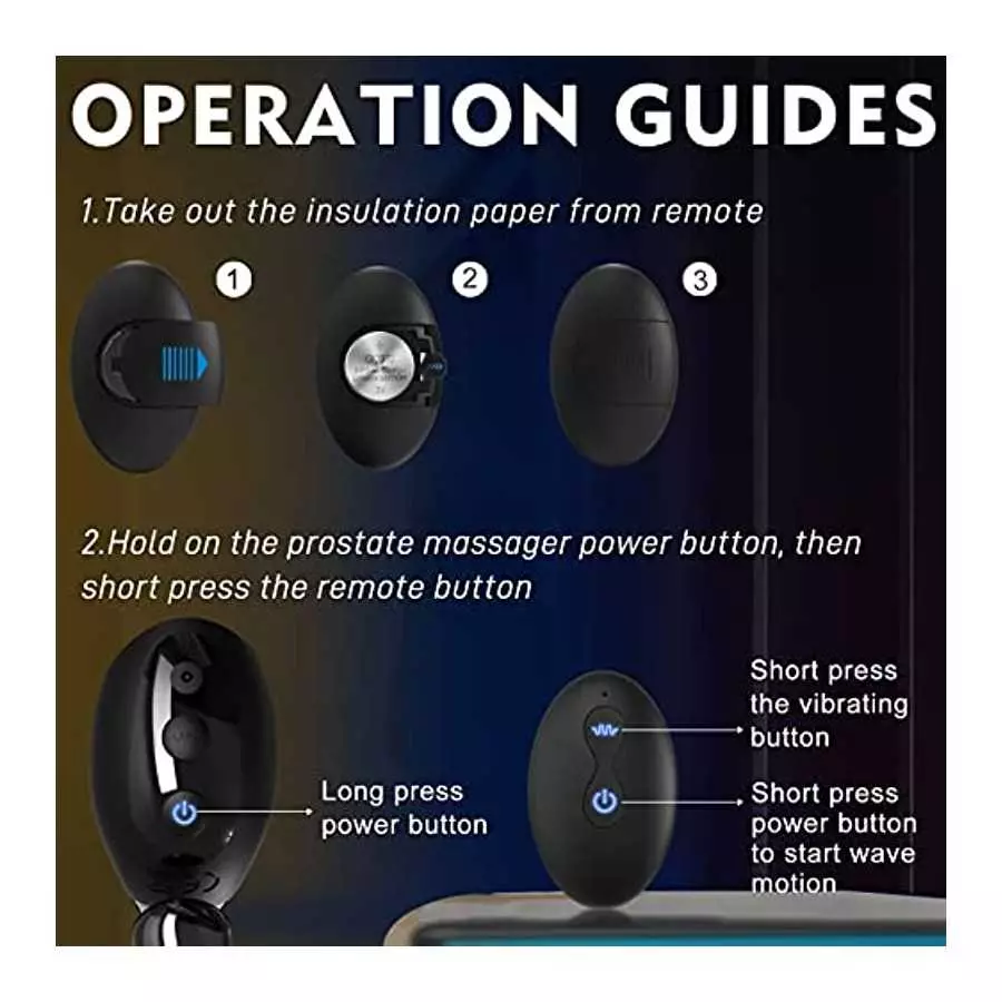 Wave Motion Vibrating Prostate Massager Sex Toy, Anal Sex Toys Vibrator with 10 Wave Motion & 10 Vibration Modes, Remote Control