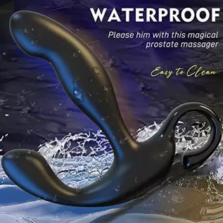 Wave Motion Vibrating Prostate Massager Sex Toy, Anal Sex Toys Vibrator with 10 Wave Motion & 10 Vibration Modes, Remote Control