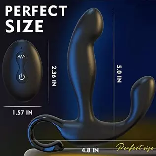 Wave Motion Vibrating Prostate Massager Sex Toy, Anal Sex Toys Vibrator with 10 Wave Motion & 10 Vibration Modes, Remote Control