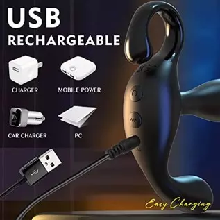 Wave Motion Vibrating Prostate Massager Sex Toy, Anal Sex Toys Vibrator with 10 Wave Motion & 10 Vibration Modes, Remote Control