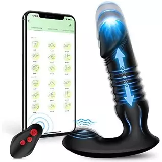FOBONO Prostate Massager, Adjustable Anal Sex Toys for Men with 7 Thrusting & Vibrating Modes, App & Remote Control Anal Vibrato
