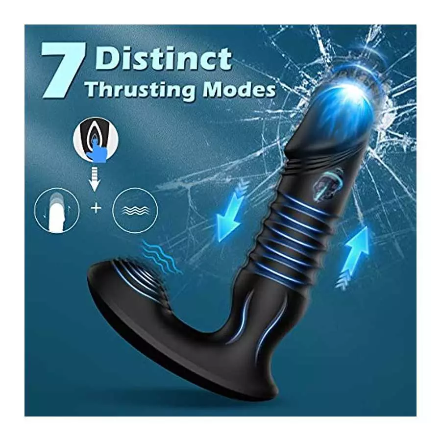 FOBONO Prostate Massager, Adjustable Anal Sex Toys for Men with 7 Thrusting & Vibrating Modes, App & Remote Control Anal Vibrato