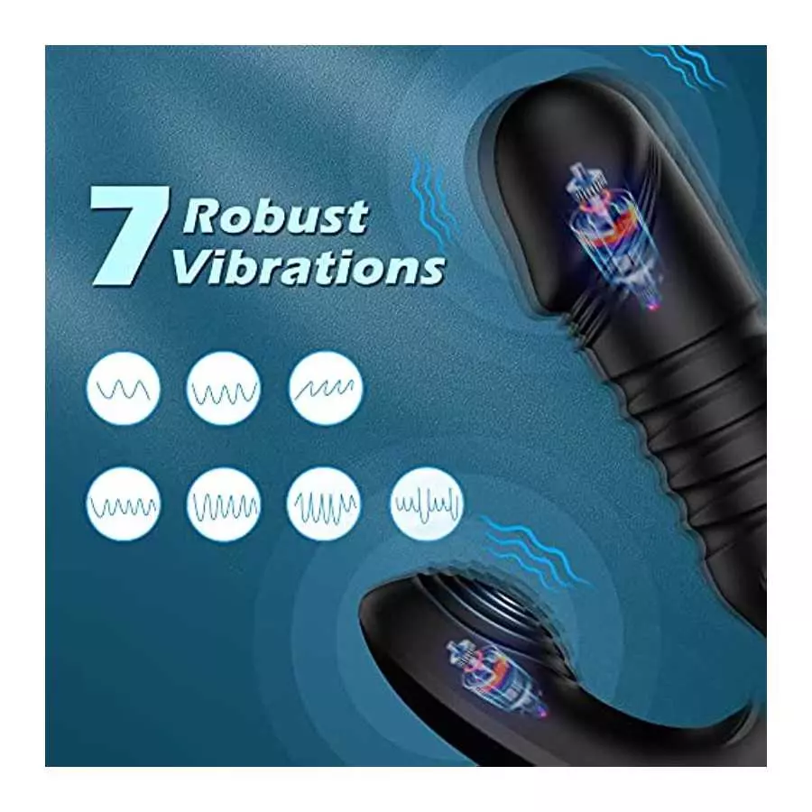 FOBONO Prostate Massager, Adjustable Anal Sex Toys for Men with 7 Thrusting & Vibrating Modes, App & Remote Control Anal Vibrato