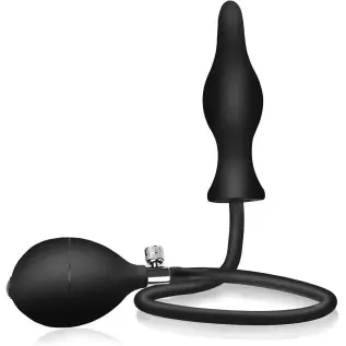Silicone Expand Inflatable Anal Plug - Body-Safe Medical Grade Waterproof Butt Sex Toy for Male, Female and Beginners (Black Cla