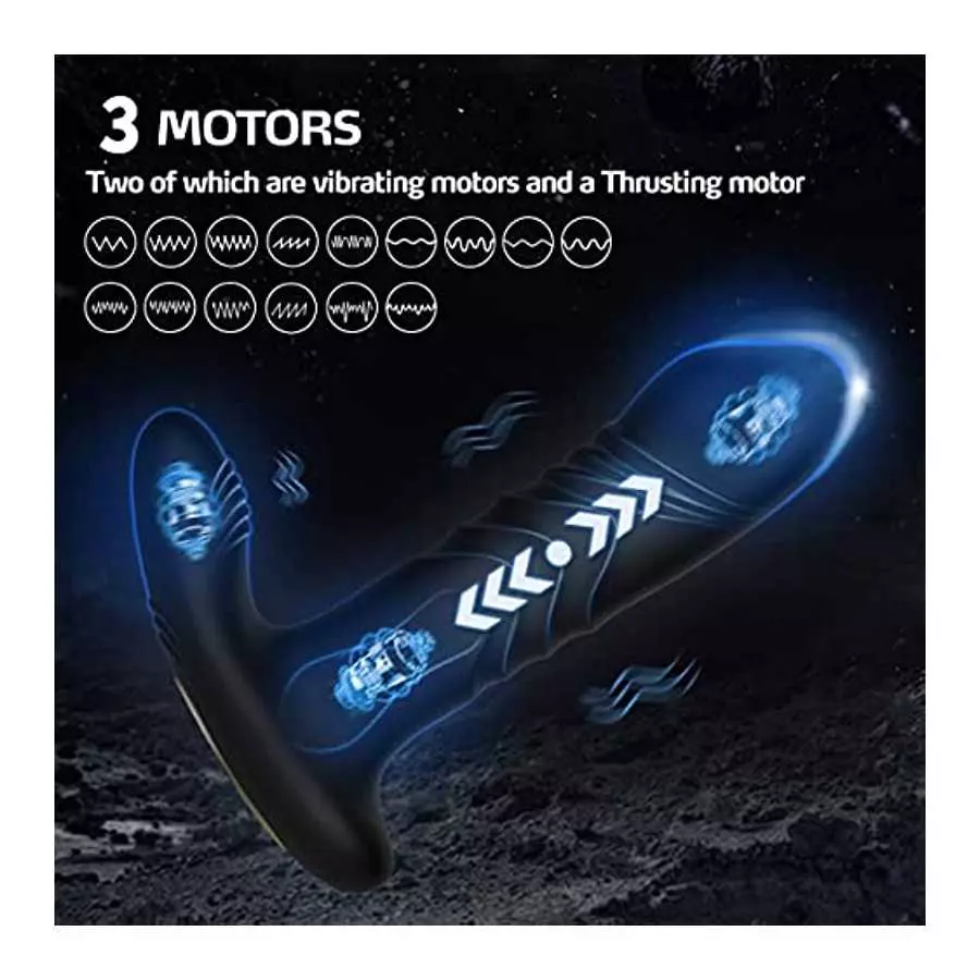 Prostate Massager with Remote & App Control Anal Sex Toy,Anal Plug Vibrator with 9 Thrusting&Vibrating Modes,Anal Butt Stimulato