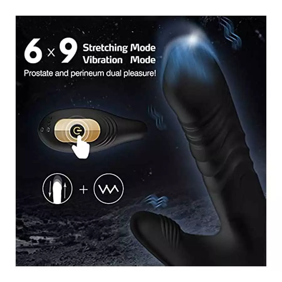 Prostate Massager with Remote & App Control Anal Sex Toy,Anal Plug Vibrator with 9 Thrusting&Vibrating Modes,Anal Butt Stimulato