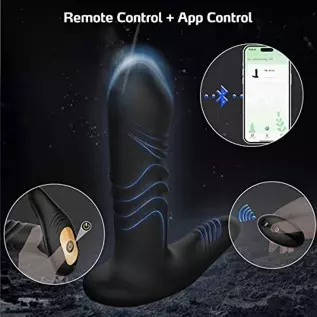 Prostate Massager with Remote & App Control Anal Sex Toy,Anal Plug Vibrator with 9 Thrusting&Vibrating Modes,Anal Butt Stimulato