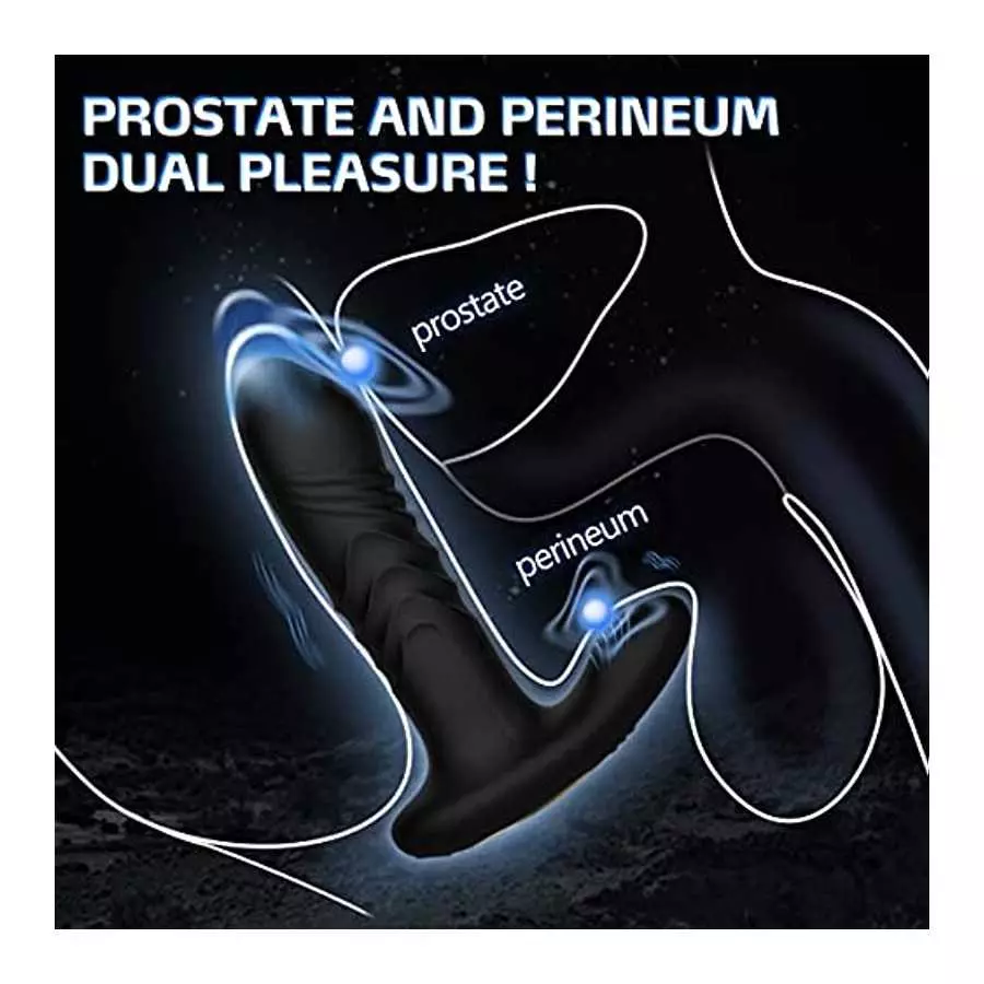 Prostate Massager with Remote & App Control Anal Sex Toy,Anal Plug Vibrator with 9 Thrusting&Vibrating Modes,Anal Butt Stimulato