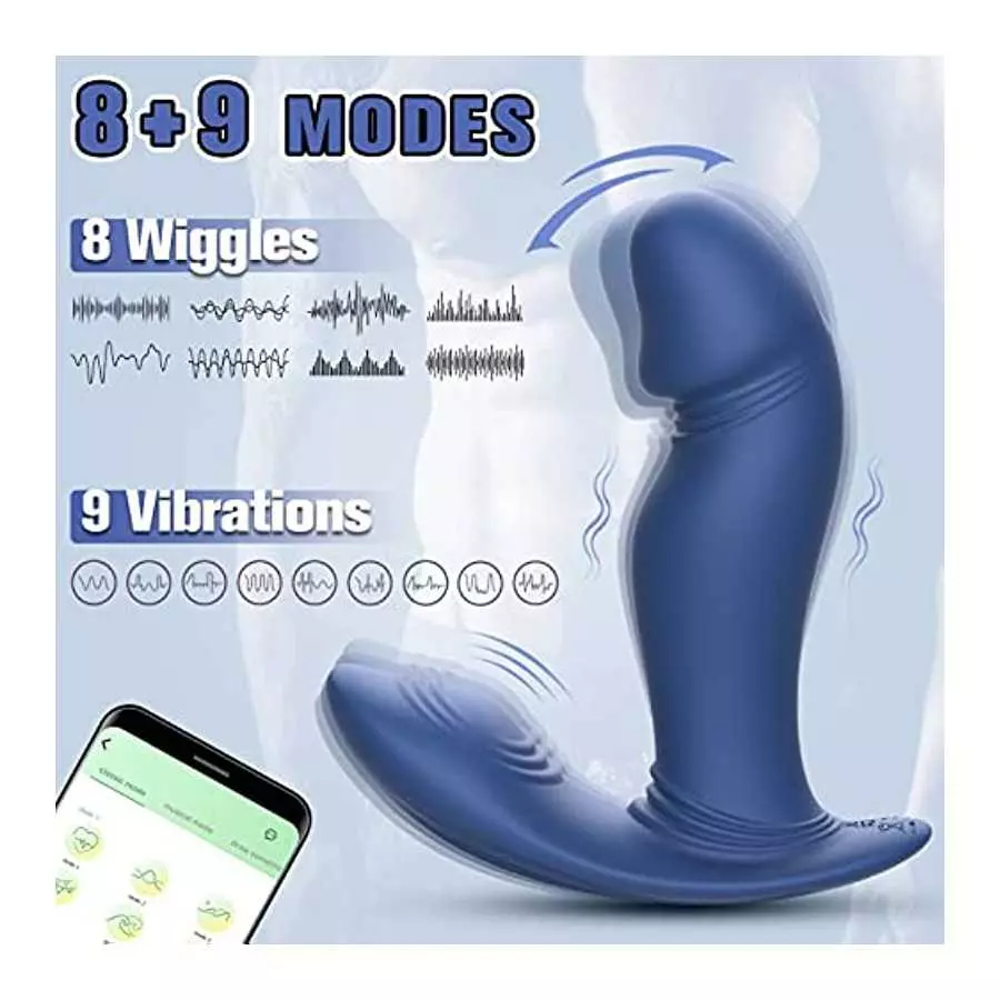 Wiggling & Vibrating Anal Vibrator Prostate Massager for Men, APP Control Remote Interaction Anal Plug Butt G Spot Stimulator Un