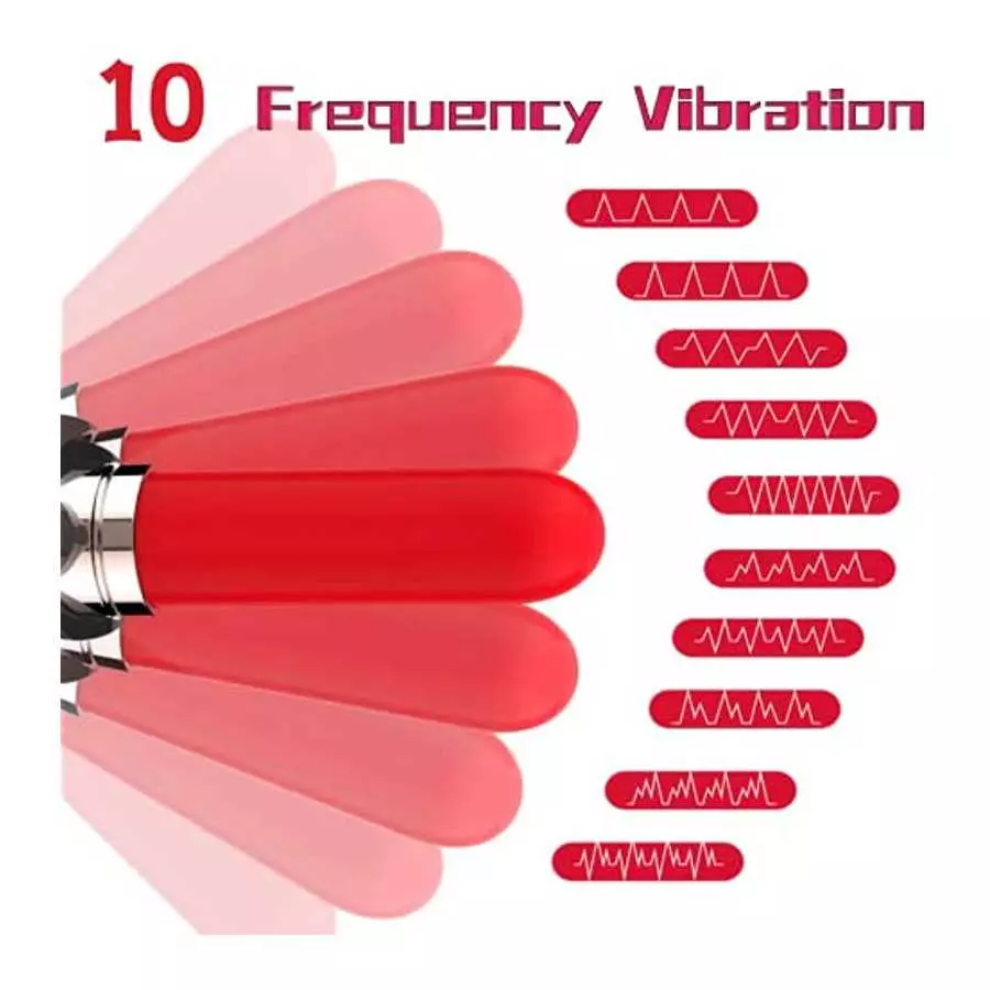 Mini Vibrator with Lipstick Shape, Waterproof G Spot Nipple Sex Toys Vibrator Waterproof for Women, 10 Speeds Stimulate Clitoral