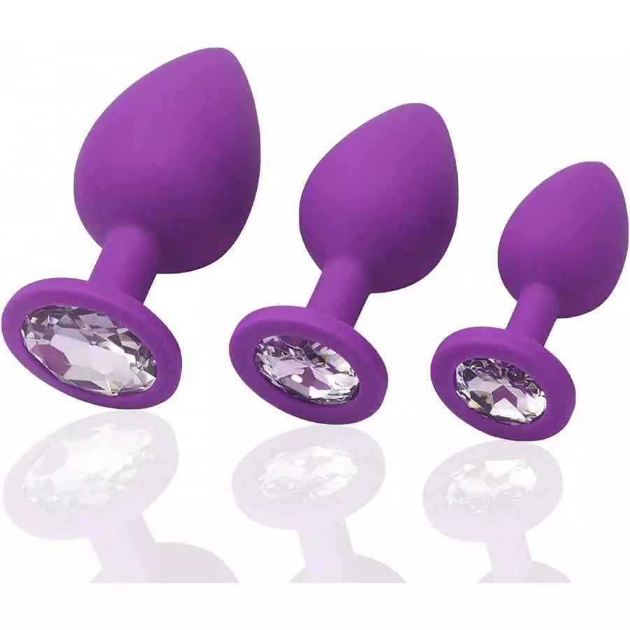 Vibrating Anal Plug, 4Pcs Anal Sex Toys Soft Silicone Massager Trainer Kit Anales Plug Toys for Beginners (4Pcs Pink)