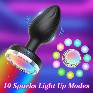Vibrating Butt Plug, DANKIS Anal Plug with Flashing Light Base, Anal Sex Toys for Men Vibrator, Prostate Massager Adult Toys for Vibrating Butt Plug, DANKIS Anal Plug with Flashing Light Base, Anal Sex Toys for Men Vibrator, Prostate Massager Adult Toys for