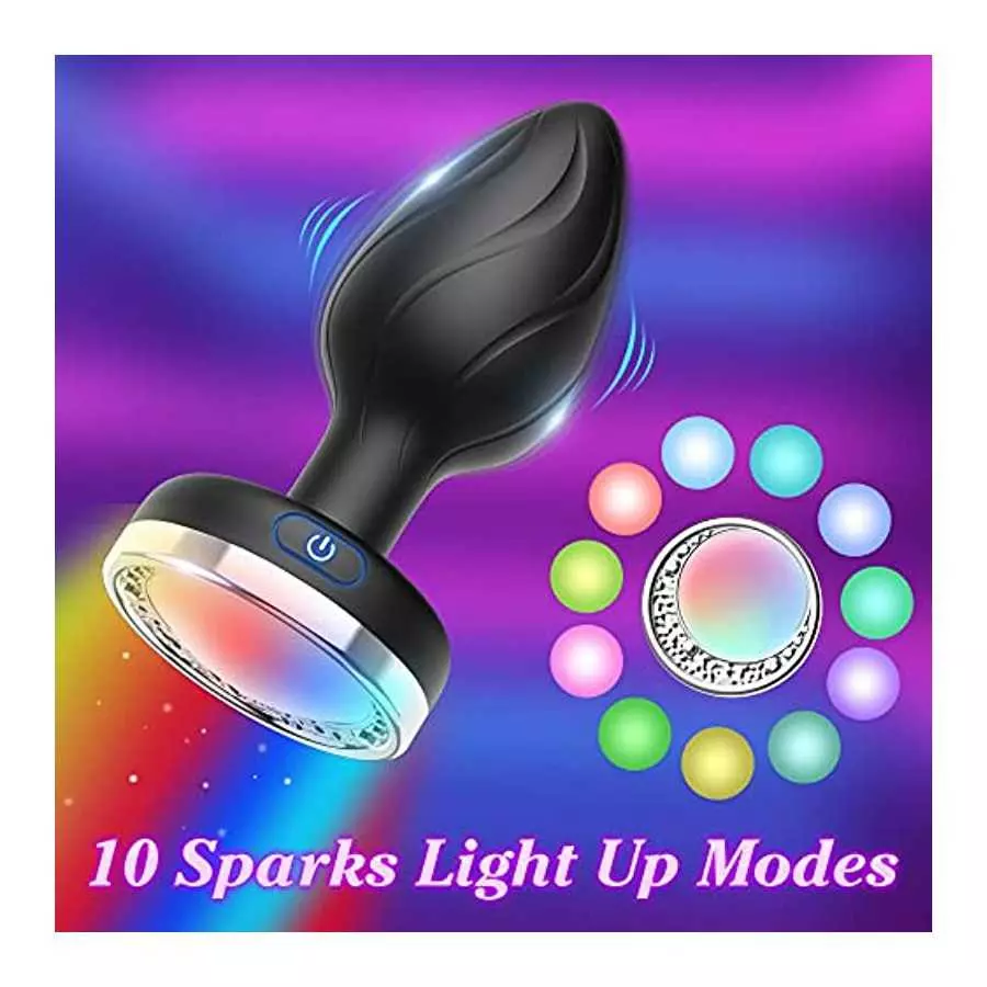 Vibrating Butt Plug, DANKIS Anal Plug with Flashing Light Base, Anal Sex Toys for Men Vibrator, Prostate Massager Adult Toys for