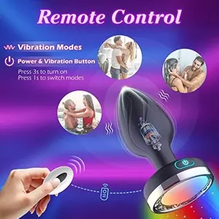 Vibrating Butt Plug, DANKIS Anal Plug with Flashing Light Base, Anal Sex Toys for Men Vibrator, Prostate Massager Adult Toys for Vibrating Butt Plug, DANKIS Anal Plug with Flashing Light Base, Anal Sex Toys for Men Vibrator, Prostate Massager Adult Toys for
