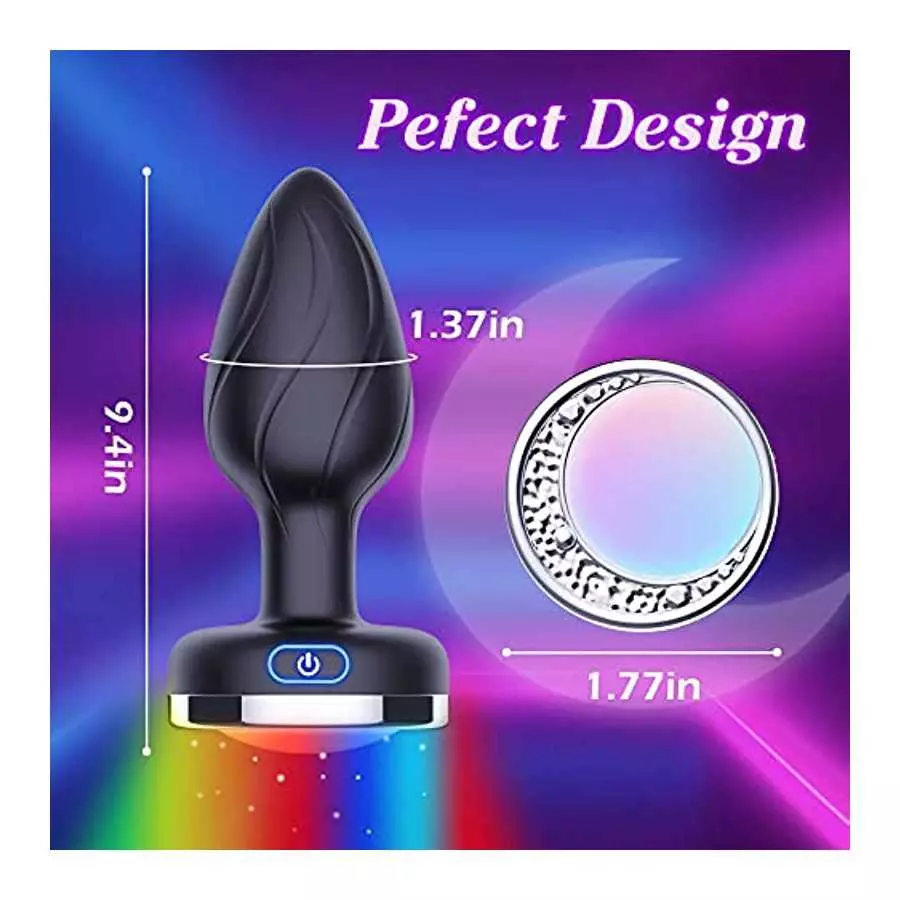 Vibrating Butt Plug, DANKIS Anal Plug with Flashing Light Base, Anal Sex Toys for Men Vibrator, Prostate Massager Adult Toys for