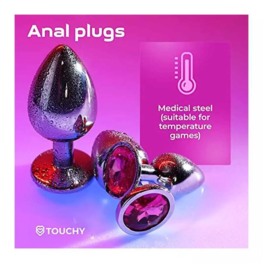 Anal Plug 3pcs – Jeweled ButtPlug – Prostate Anal Sex Toys – Steel But Plug for Men & Women, Anal Trainer – Gay Sex Toys Sex Mas