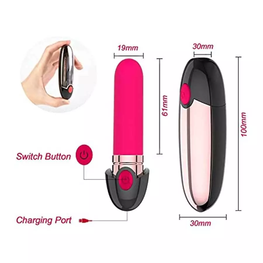 Mini Vibrator with Lipstick Shape, Waterproof G Spot Nipple Sex Toys Vibrator Waterproof for Women, 10 Speeds Stimulate Clitoral