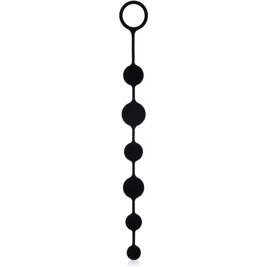 UTIMI Butt Plug with Silicone Anal Bead Anal Sex Toys with Safe Pull Ring in Black