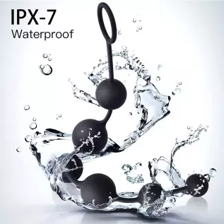 UTIMI Butt Plug with Silicone Anal Bead Anal Sex Toys with Safe Pull Ring in Black