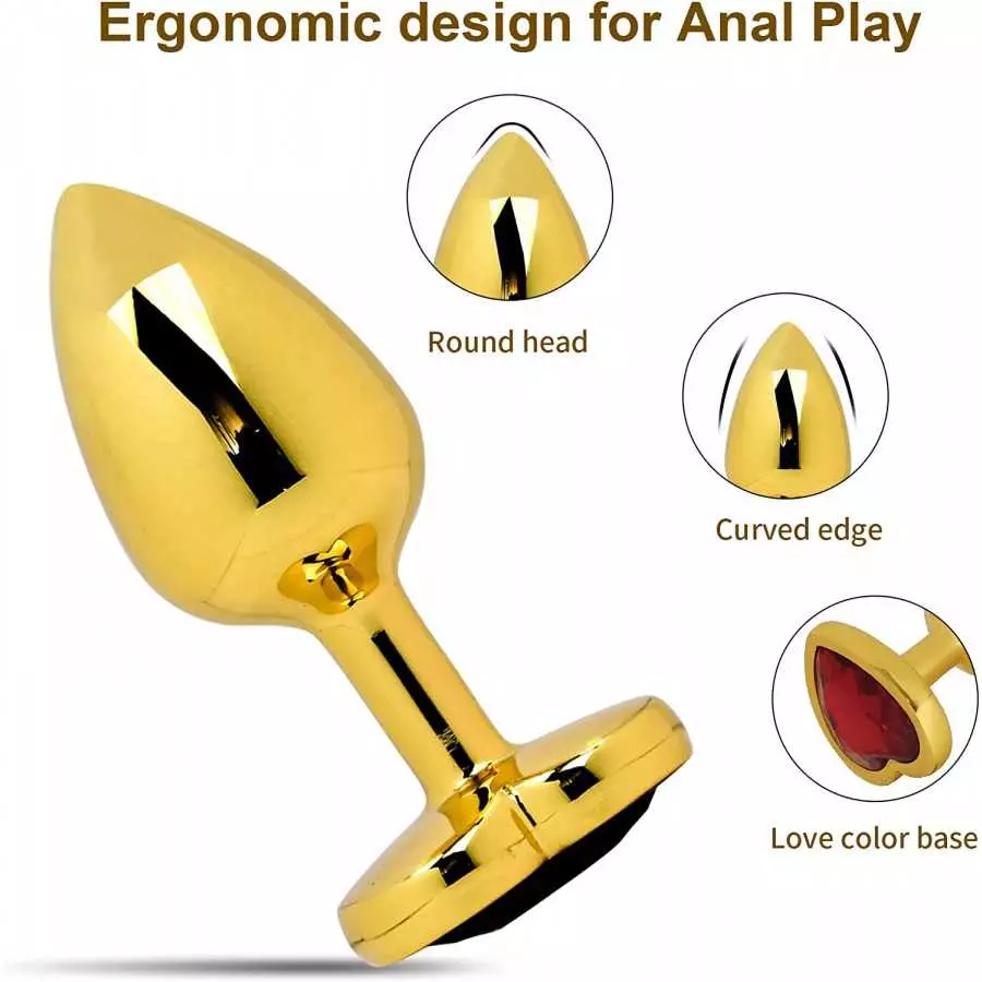 Hisionlee 3PCS Anal Plug Set Cleaning Toy of Anus Sex Heart Sexy Toys Anal Butt Plugs for Women and Men Couple(Purple)