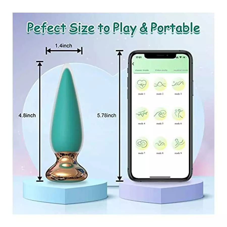 App & Remote Control Anal Butt Vibrator Prostate Massager, 9 Classic Vibrating Modes G-Spot Vibrator Rechargeable APP Control An