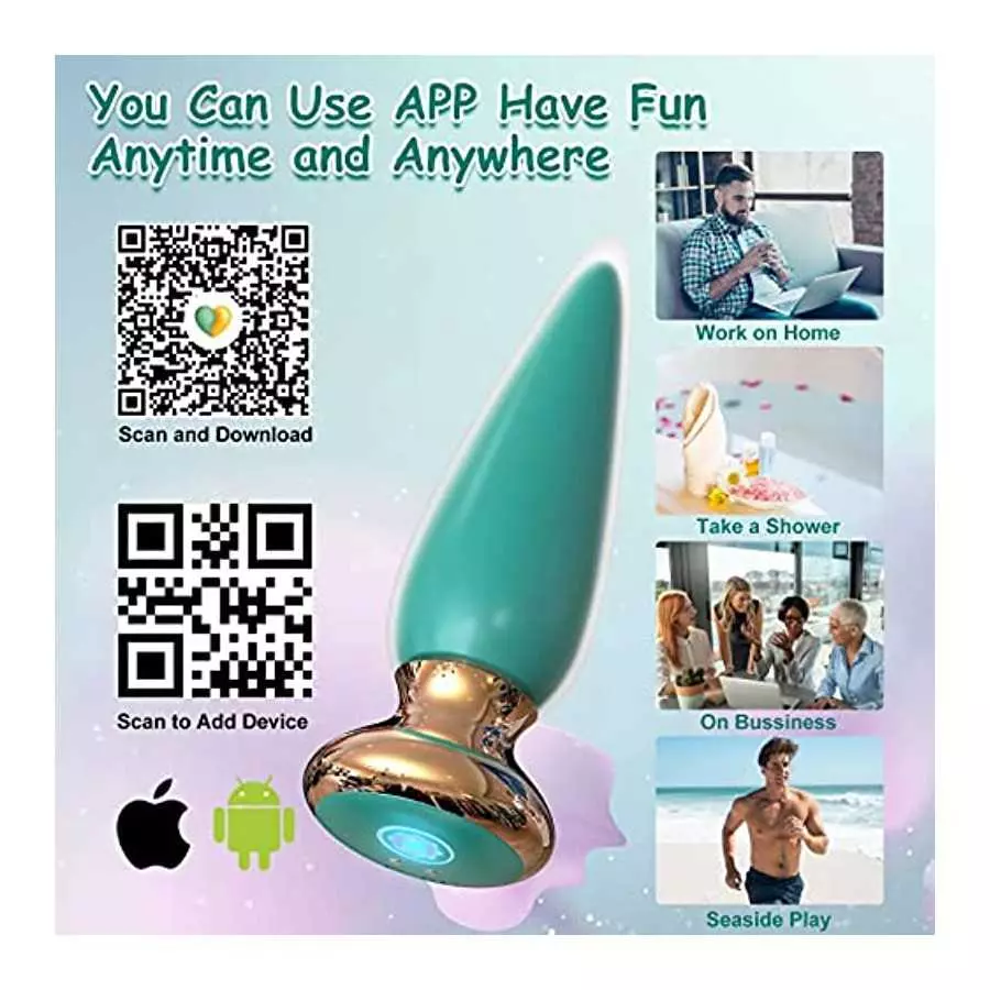 App & Remote Control Anal Butt Vibrator Prostate Massager, 9 Classic Vibrating Modes G-Spot Vibrator Rechargeable APP Control An