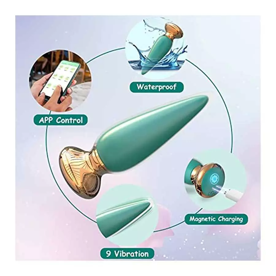 App & Remote Control Anal Butt Vibrator Prostate Massager, 9 Classic Vibrating Modes G-Spot Vibrator Rechargeable APP Control An