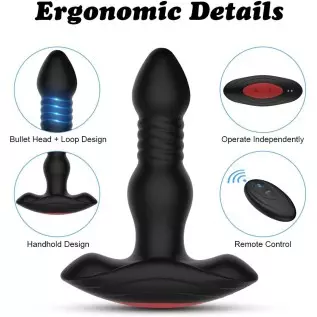 Prostate Massager Anal Vibrator with 10 Vibration Modes 3 Thrusting Speed, Adorime Butt Stimulator Plug for Male and Women Advan Prostate Massager Anal Vibrator with 10 Vibration Modes 3 Thrusting Speed, Adorime Butt Stimulator Plug for Male and Women Advan