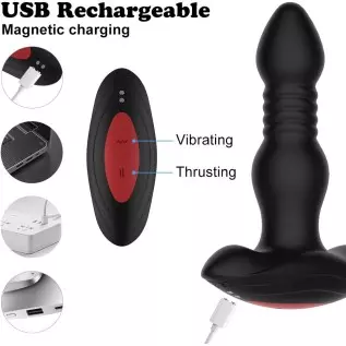 Prostate Massager Anal Vibrator with 10 Vibration Modes 3 Thrusting Speed, Adorime Butt Stimulator Plug for Male and Women Advan Prostate Massager Anal Vibrator with 10 Vibration Modes 3 Thrusting Speed, Adorime Butt Stimulator Plug for Male and Women Advan