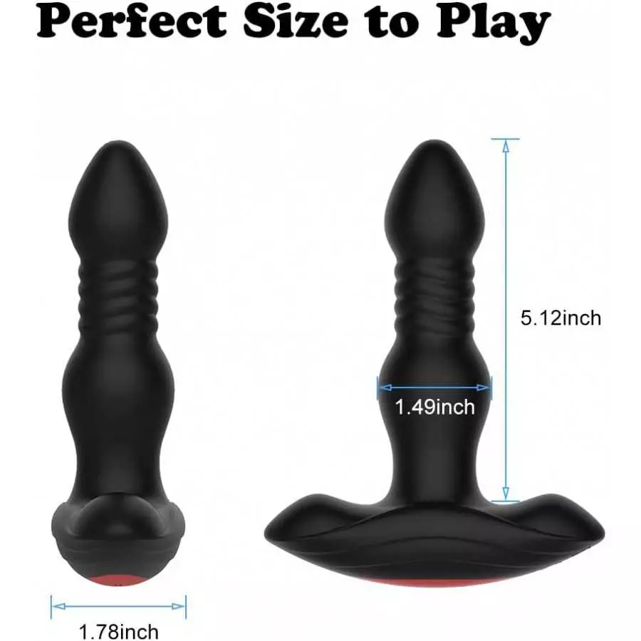 Prostate Massager Anal Vibrator with 10 Vibration Modes 3 Thrusting Speed, Adorime Butt Stimulator Plug for Male and Women Advan