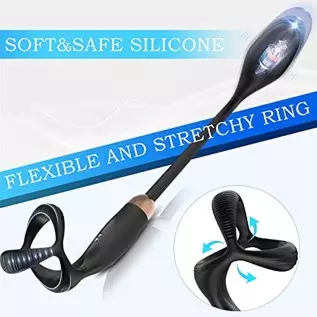 Prostate Massager Anal Plug Vibrator with Penis Rings Male Massage Stimulator Adult Sex Stimulor Toys for Men 10 Vibrating Modes Prostate Massager Anal Plug Vibrator with Penis Rings Male Massage Stimulator Adult Sex Stimulor Toys for Men 10 Vibrating Modes