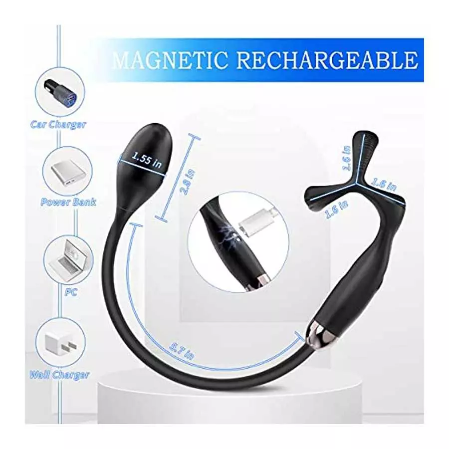 Prostate Massager Anal Plug Vibrator with Penis Rings Male Massage Stimulator Adult Sex Stimulor Toys for Men 10 Vibrating Modes