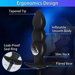 Silicone Inflatable Butt Plug, Lenahu Anal Sex Toys (Steel Ball Included), Anal Plug Medical Grade for Male, Female and Beginner