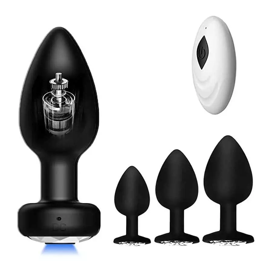 Vibrating Anal Plug Butt Plug Set - 4Pcs Anal Sex Toys, Butt Plush Sex Beginner, Remote Control Vibrator Plug Anal with 10 Vibra Vibrating Anal Plug Butt Plug Set - 4Pcs Anal Sex Toys, Butt Plush Sex Beginner, Remote Control Vibrator Plug Anal with 10 Vibra