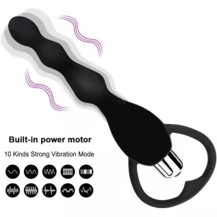 Anal Vibrator Sex Toy for Women Man Anal Beads Vibrators Gay Prostate Massage Smooth Butt Soft Silicone Plugs Dildo Vibrating An