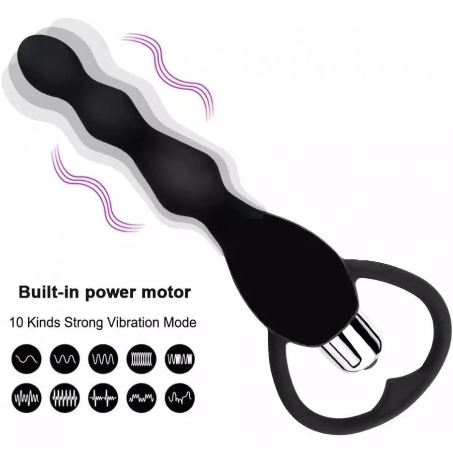 Anal Vibrator Sex Toy for Women Man Anal Beads Vibrators Gay Prostate Massage Smooth Butt Soft Silicone Plugs Dildo Vibrating An