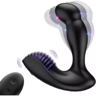 Anal Vibrator Prostate Massager for Men - 3 in 1 Male Sex Toy with 5 Wiggles & 10 Vibrations for Prostate Massaging Anal Butt G 