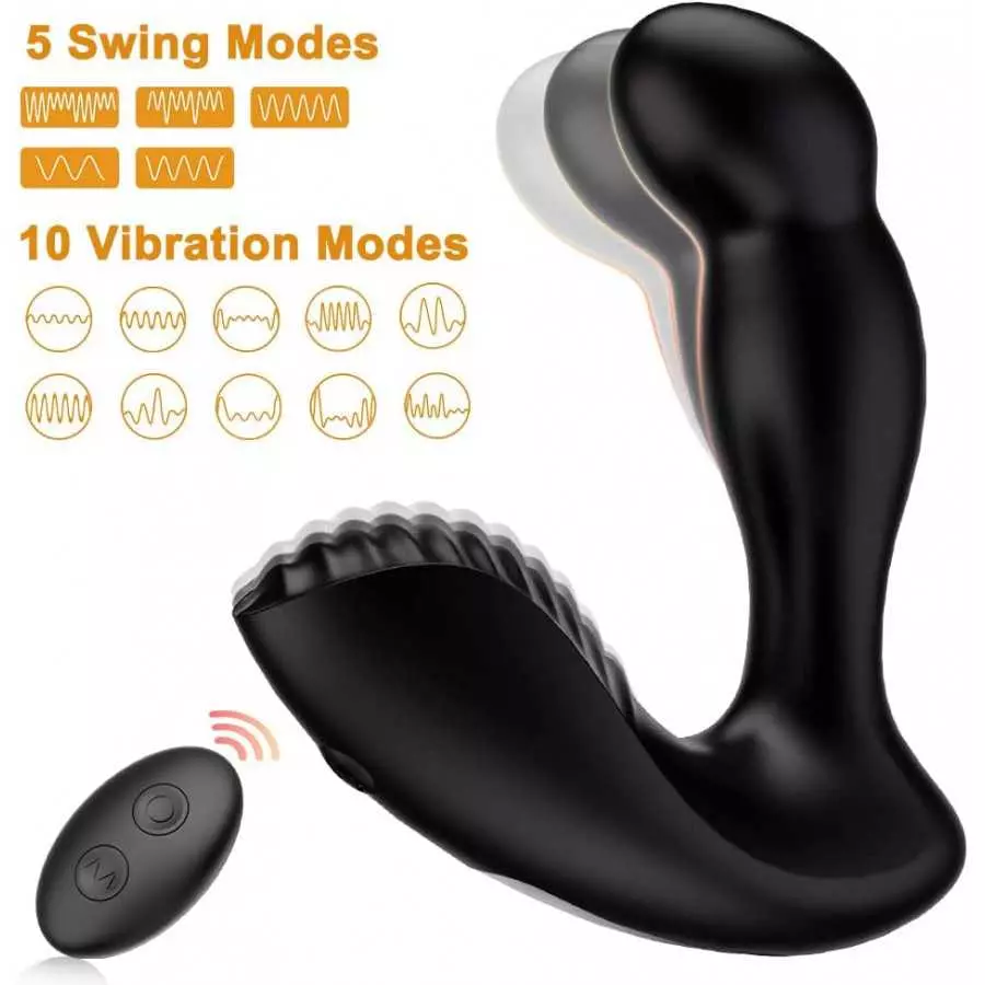 Anal Vibrator Prostate Massager for Men - 3 in 1 Male Sex Toy with 5 Wiggles & 10 Vibrations for Prostate Massaging Anal Butt G 