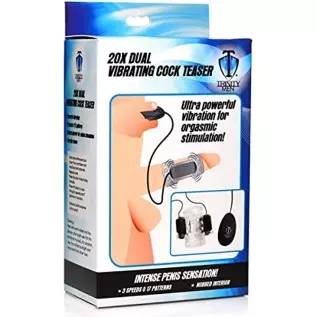 TRINITY VIBES Men 20X Dual Vibrating CockTeaser, Clear