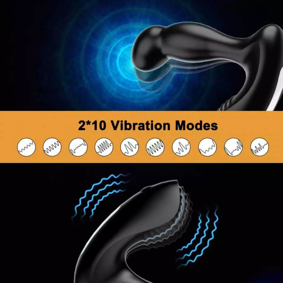 Anal Vibrator Prostate Massager for Men - 3 in 1 Male Sex Toy with 5 Wiggles & 10 Vibrations for Prostate Massaging Anal Butt G 