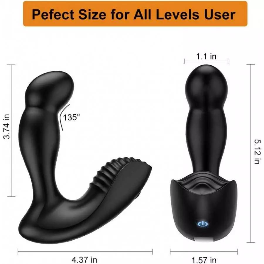 Anal Vibrator Prostate Massager for Men - 3 in 1 Male Sex Toy with 5 Wiggles & 10 Vibrations for Prostate Massaging Anal Butt G 