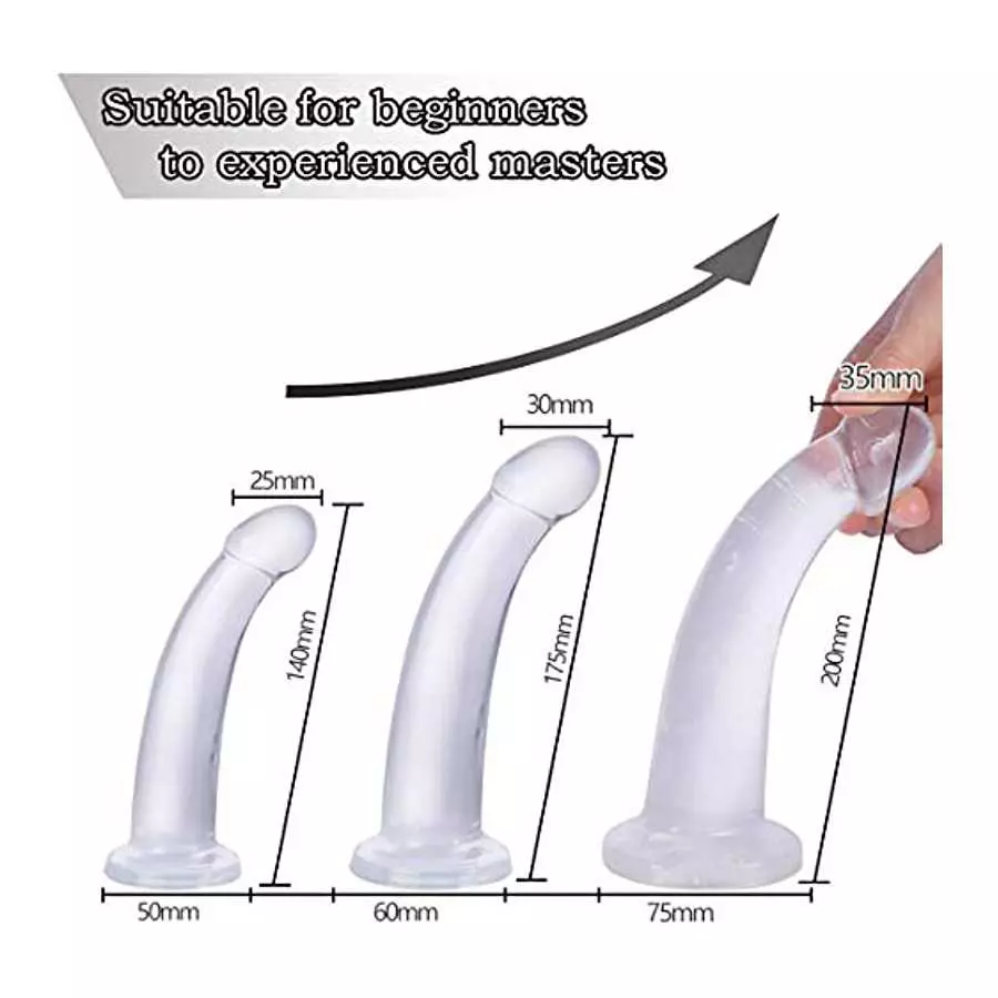 Anal Butt Plug Trainer Kit, Anal Training Set, 3 Sizes Anal Plugs Training Simple Dildos Set with Strong Suction Cup Base Anal P