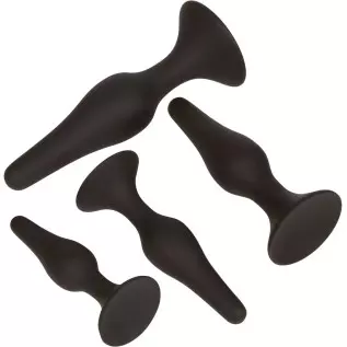 Real Vibes Anal Sex Toys Silicone Butt Plug Set, Anal Butt Trainer, Dilator Dildo Kit for Women and Men, 4 Buttplugs for Advance
